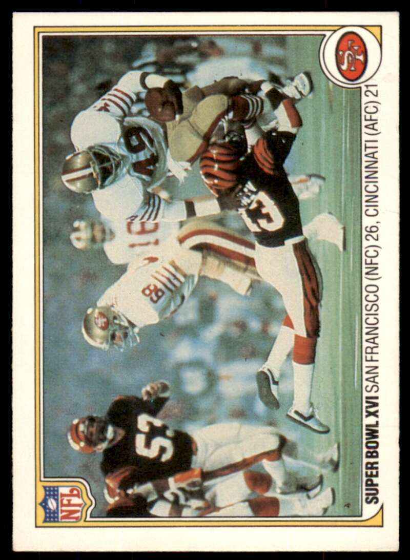 Super Bowl XVI Card 1983 Fleer Team Action Bengals 49ers #60 Image 1
