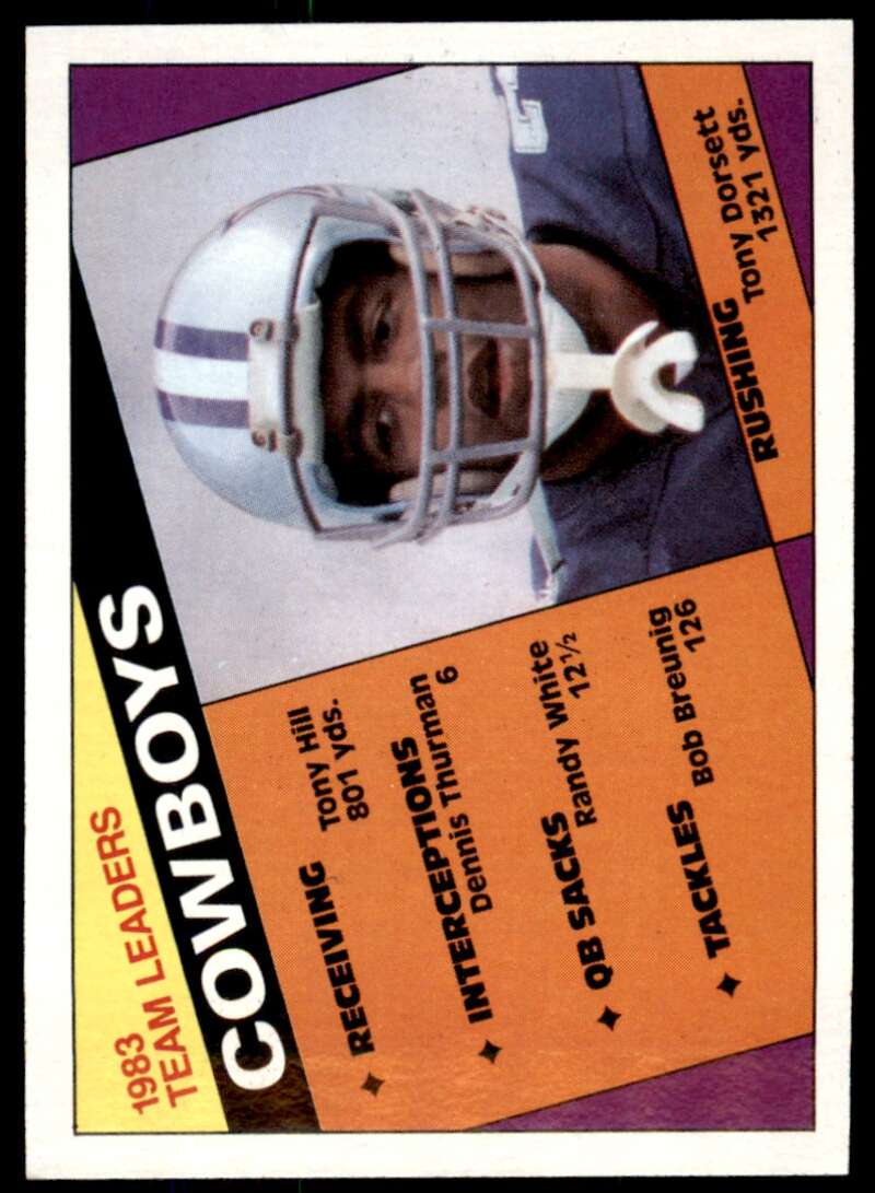 Dallas Cowboys Team Card 1984 Topps w/Tony Dorsett #235 Image 1