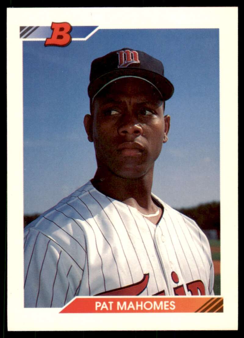 Patrick Mahomes Baseball Rookie Card 1992 Bowman #131 Image 1