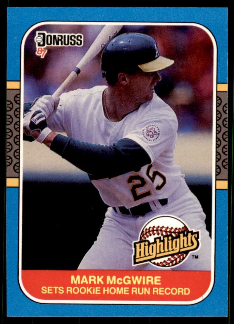 Mark McGwire Rookie Card 1987 Donruss Highlights Home Run Record #27 Image 1