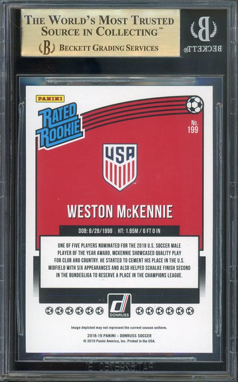 Weston MCKENNIE RC 2018-19 Donruss Press Proof Silver  #199 BGS 9.5 Image 2