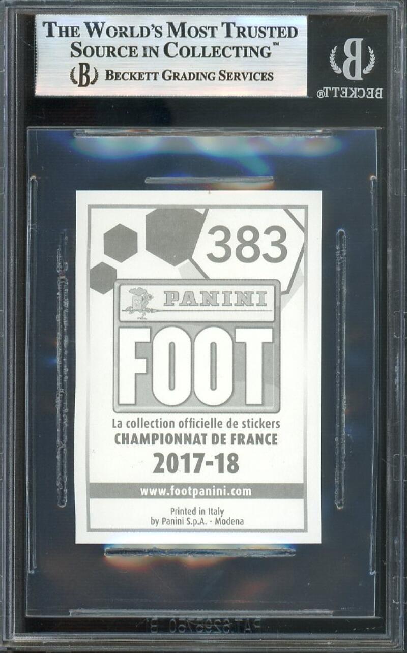 KYLIAN MBAPPE Rookie Card 2017-18 Panini Foot Ligue 1 Stickers  #383 BGS 9 Image 2