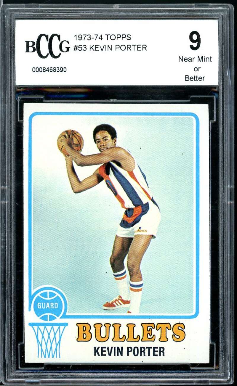 1973-74 Topps #53 Kevin Porter Rookie Card BGS BCCG 9 Near Mint+ Image 1