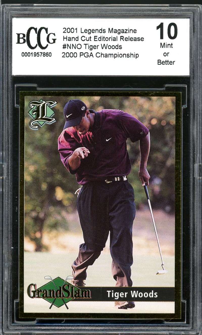 2001 Legends Magazine PGA Champ #NNO Tiger Woods Rookie Card BGS BCCG 10 Mint+ Image 1