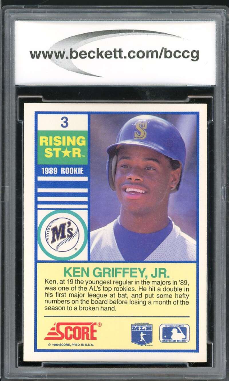 1990 Score Rising Stars #3 Ken Griffey Jr Card BGS BCCG 9 Near Mint+ Image 2
