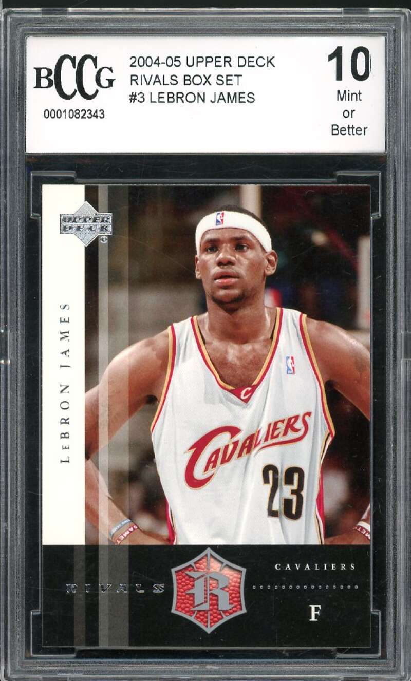 2004-05 Upper Deck Rivals Box Set #3 LeBron James Card BGS BCCG 10 Mint+ Image 1