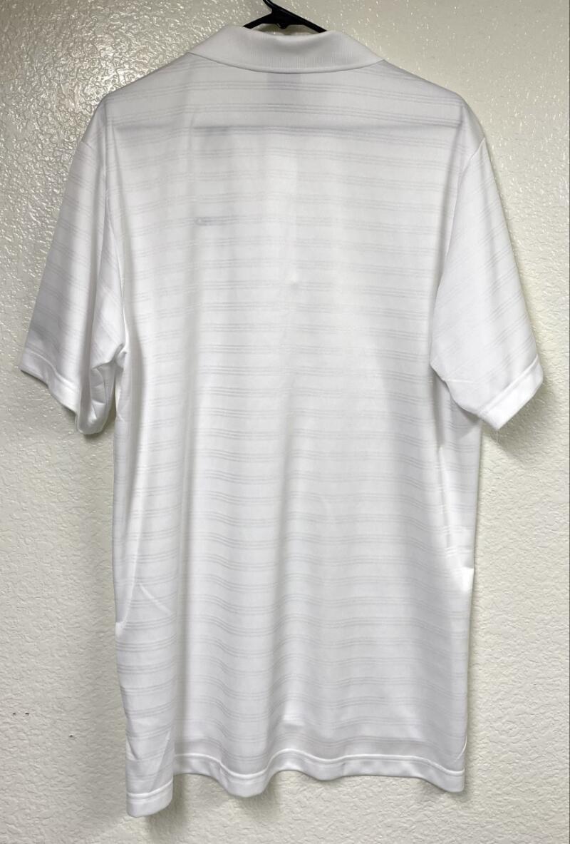 Dallas Mavericks Adidas White Stripe Golf Shirt Men's XL Image 2