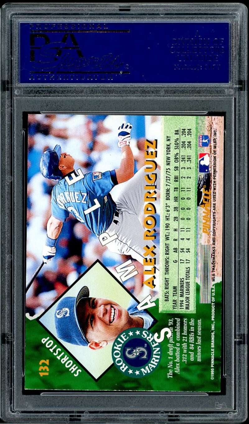 Alex Rodriguez Card 1995 Pinnacle Sample #132 PSA 9 Image 2