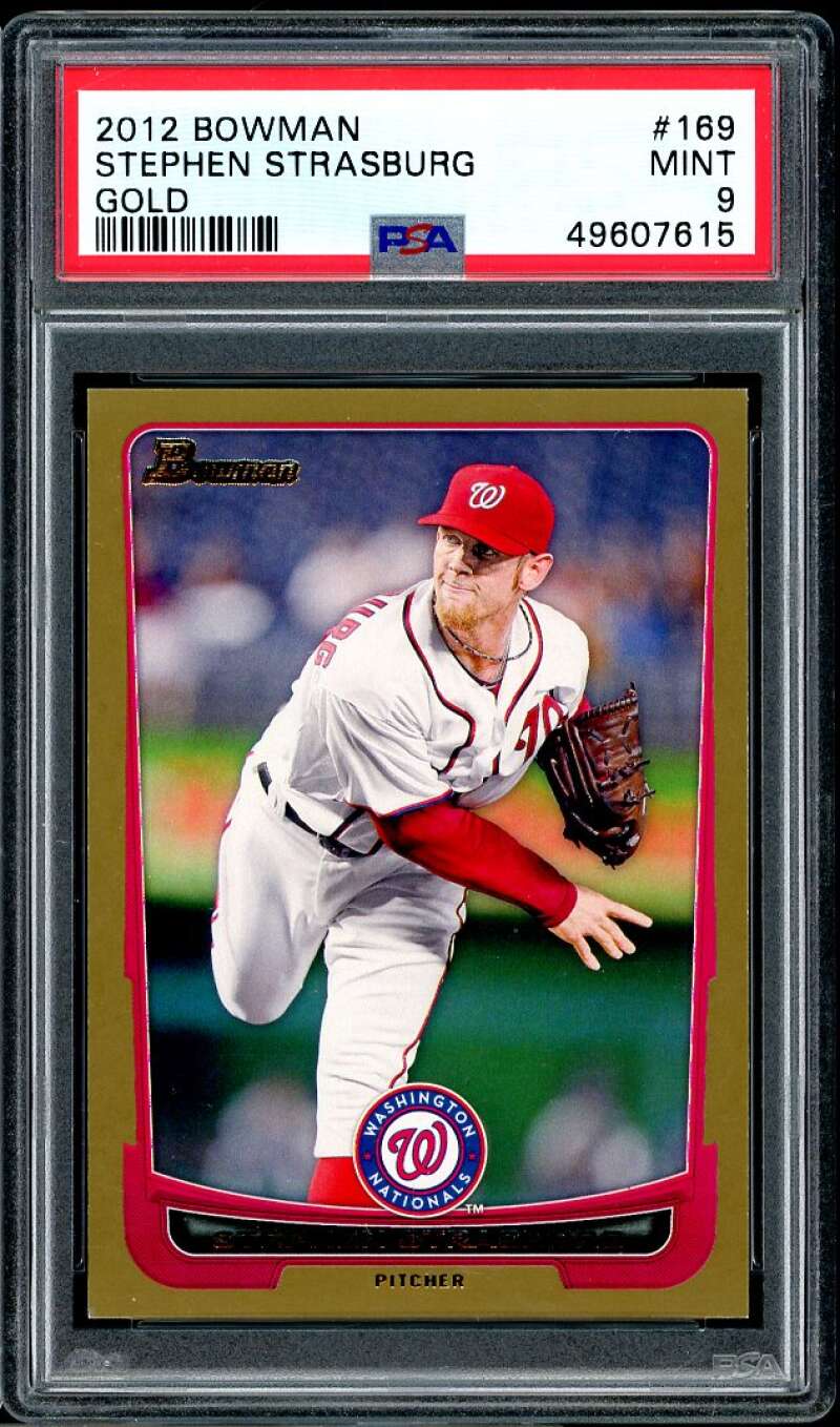 Stephen Strasburg Card 2012 Bowman Gold #169 PSA 9 Image 1