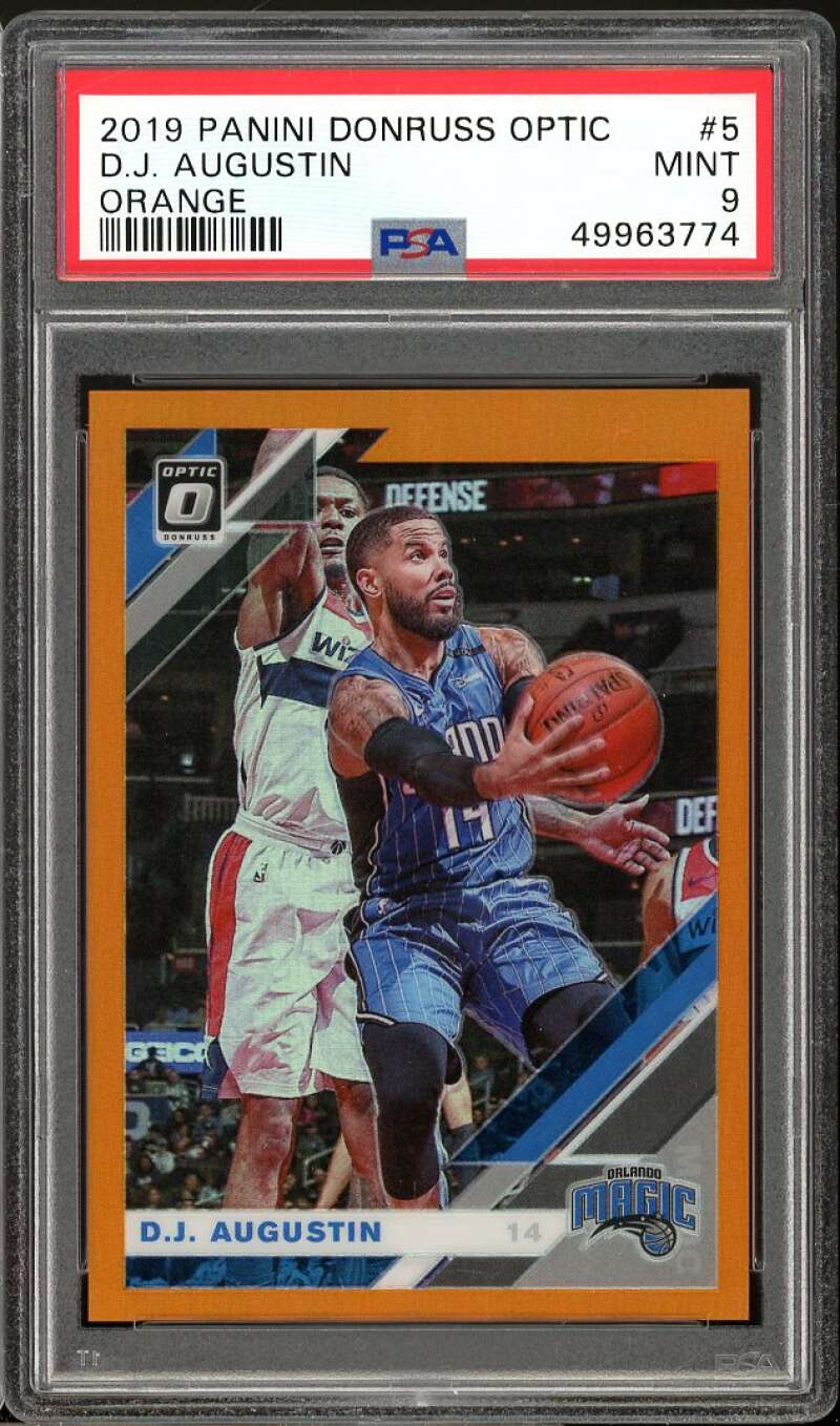 D.J. Augustin Card 2019-20 Panini Donruss Optic Orange #5 PSA 9 Image 1