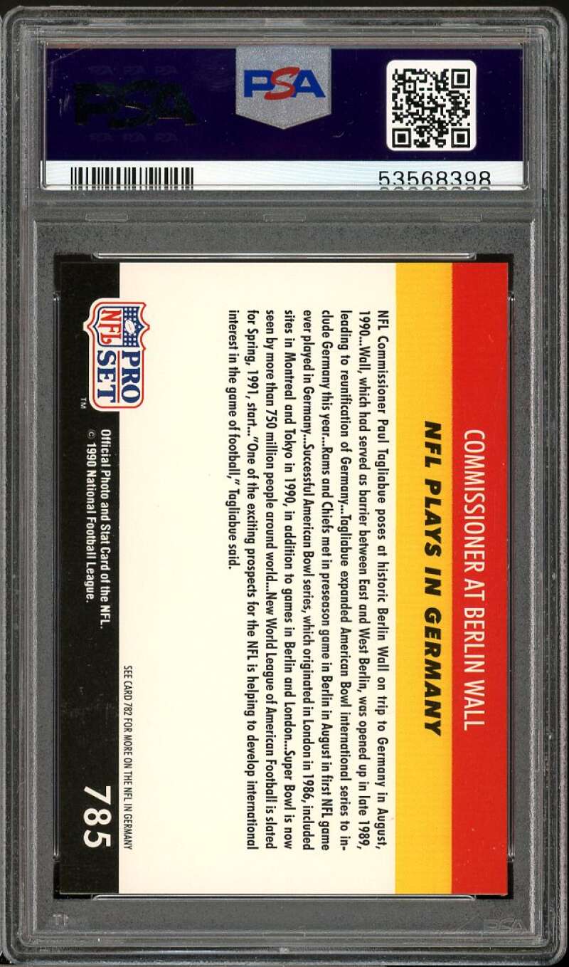 Paul Tagliabue Card 1990 Pro Set #785A PSA 8 Image 2