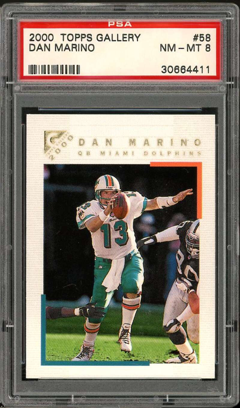 Dan Marino Card 2000 Topps Gallery #58 PSA 8 Image 1