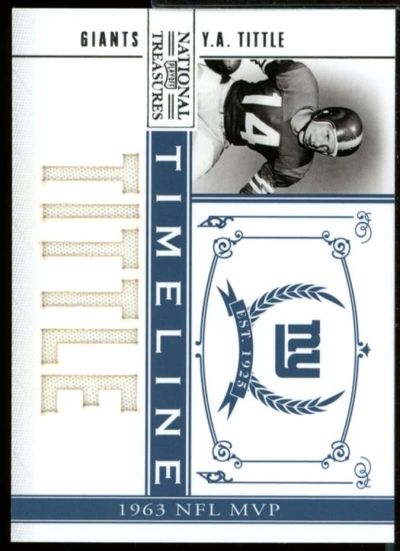 Y.A. Tittle 2010 Playoff National Treasures Timeline Player Name Jersey #10  Image 1