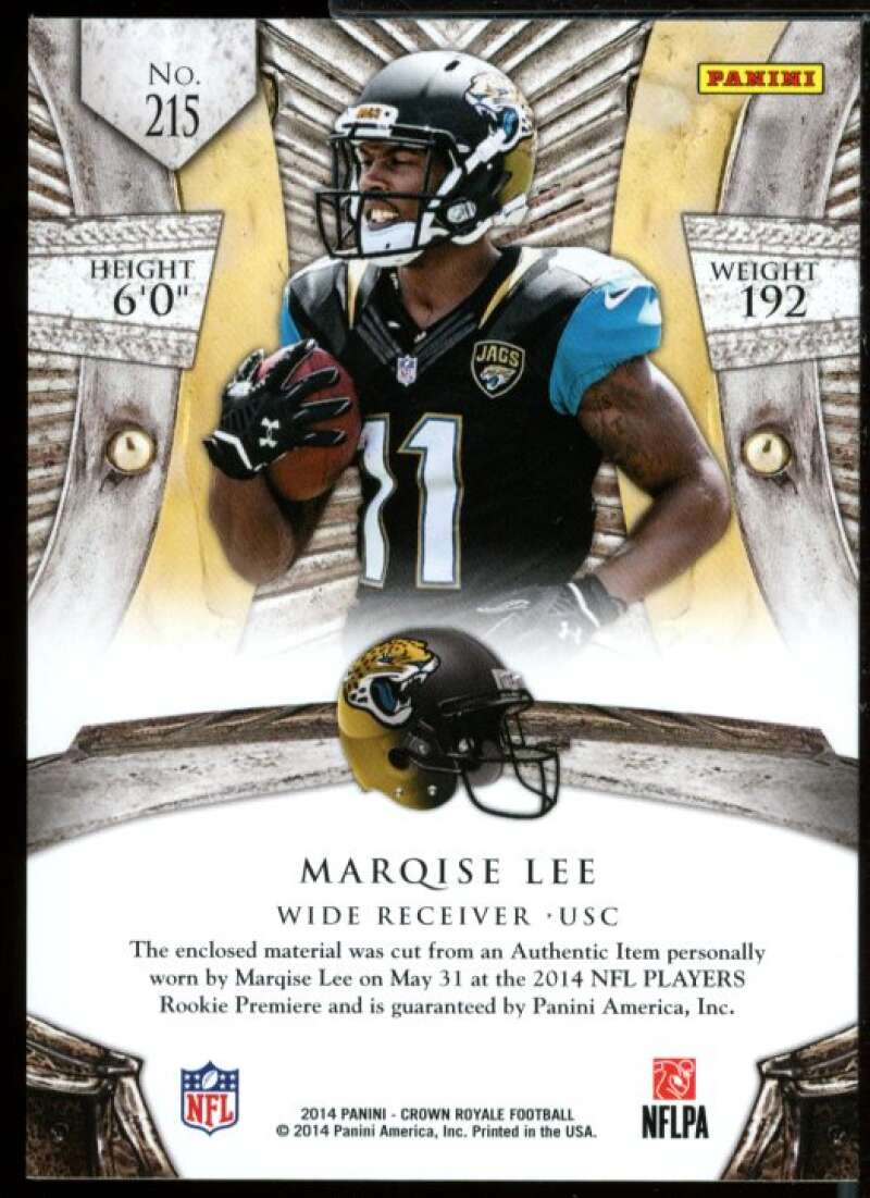 Marqise Lee Card 2014 Crown Royale Rookie Silhouettes Red Jersey #215  Image 2
