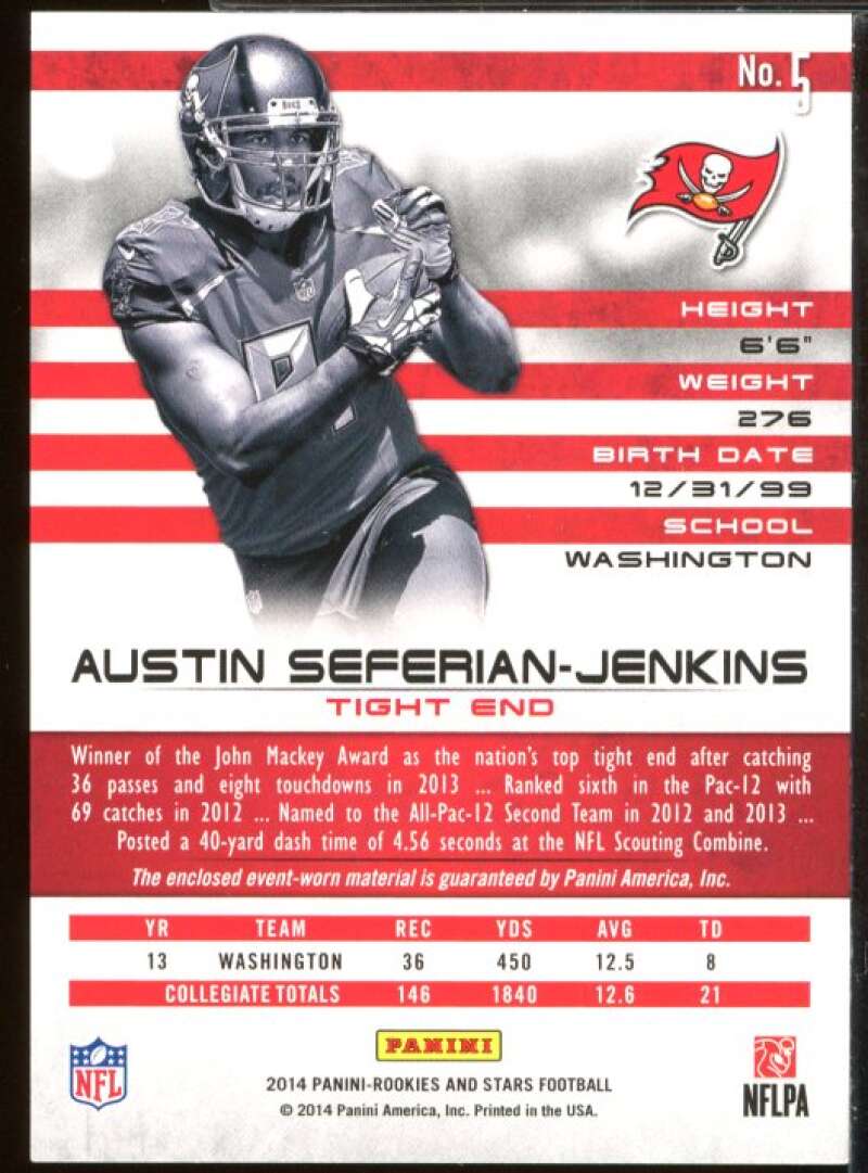 Austin Seferian-Jenkins Card 2014 Rookies and Stars Rookie Materials Jersey #5  Image 2