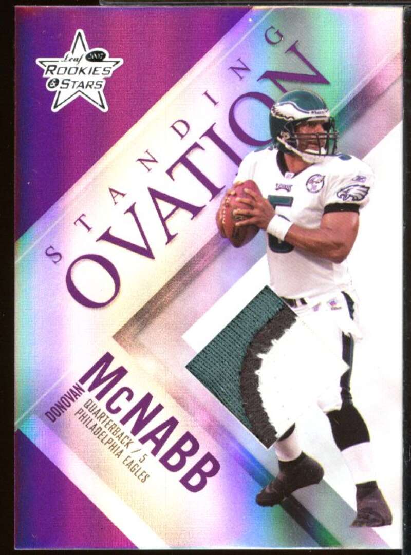 Donovan McNabb 2007 Leaf Rookies Stars Standing Ovation Purple Prime Jersey #25  Image 1