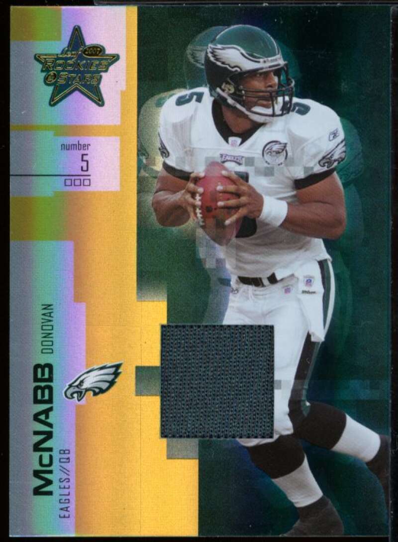 Donovan McNabb Card 2007 Leaf Rookies and Stars Materials Gold Retail Jersey #8  Image 1