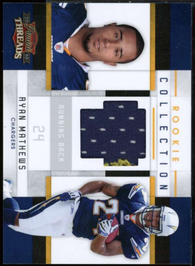 Ryan Mathews Card 2010 Panini Threads Rookie Collection Materials Jersey #31  Image 1