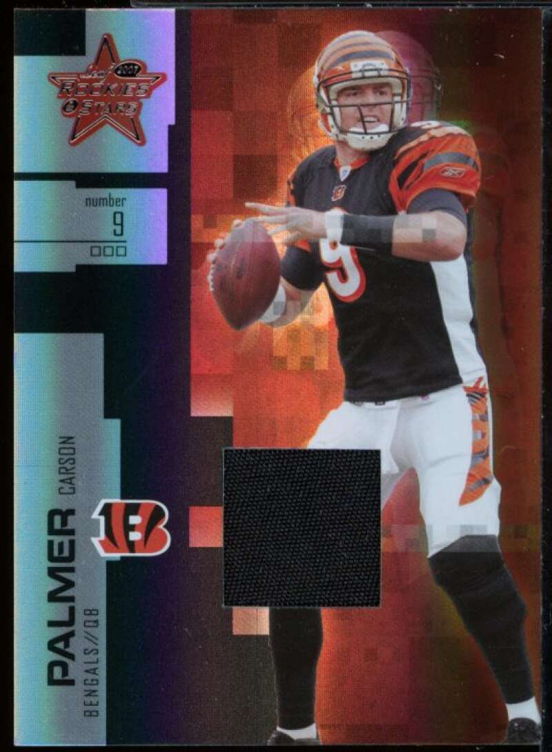 Carson Palmer Card 2007 Leaf Rookies and Stars Black Materials Jersey #67  Image 1