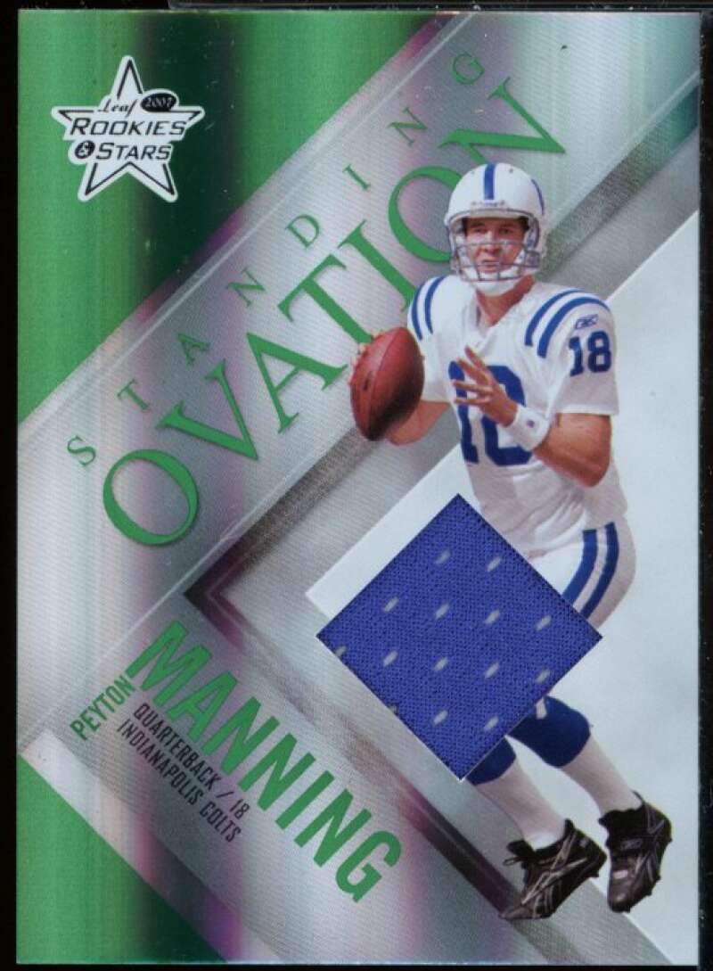 Peyton Manning 2007 Leaf Rookies and Stars Standing Ovation Green Jersey #21  Image 1