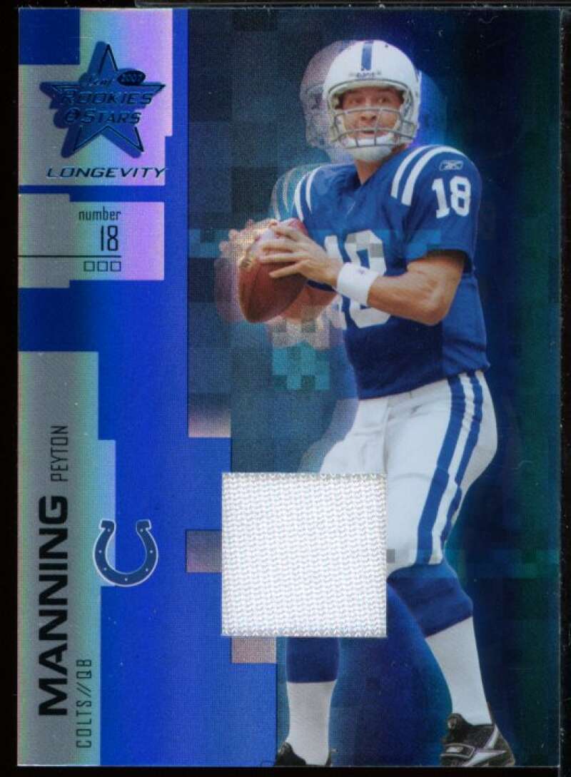 Peyton Manning Card 2007 Leaf Rookies and Stars Longevity Sapphire Jersey #80  Image 1