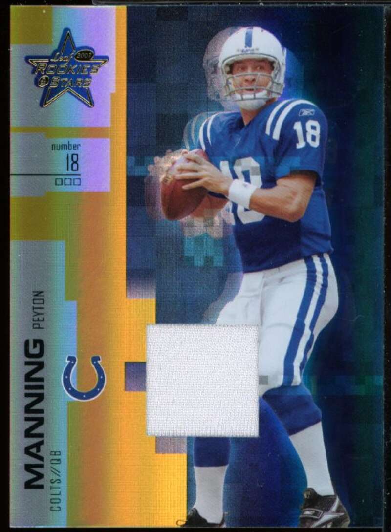 Peyton Manning Card 2007 Leaf Rookies and Stars Materials Gold Jersey #80  Image 1