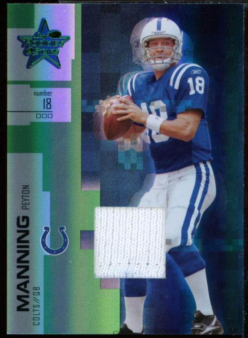 Peyton Manning Card 2007 Leaf Rookies and Stars Materials Emerald Jersey #80  Image 1
