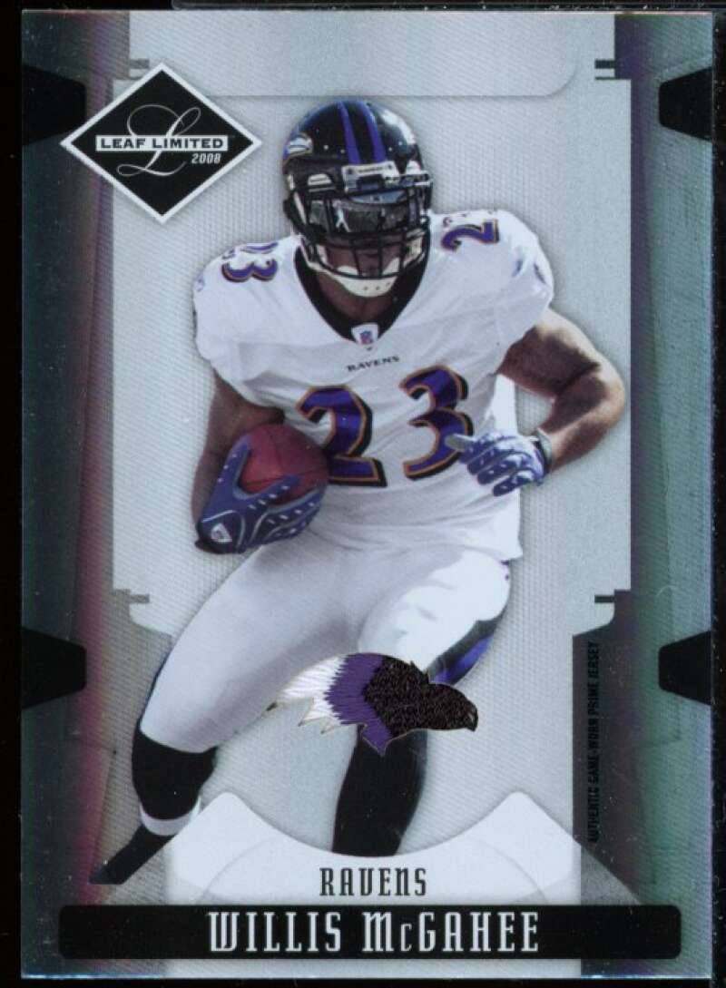 Willis McGahee Jersey Card 2008 Leaf Limited Threads Prime #10  Image 1