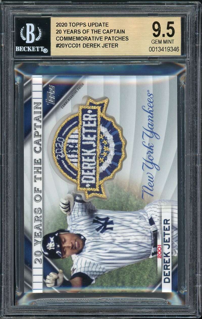 Derek Jeter Card 2020 Topps Update 20 Years Commemorative Patches #1 BGS 9.5 Image 1