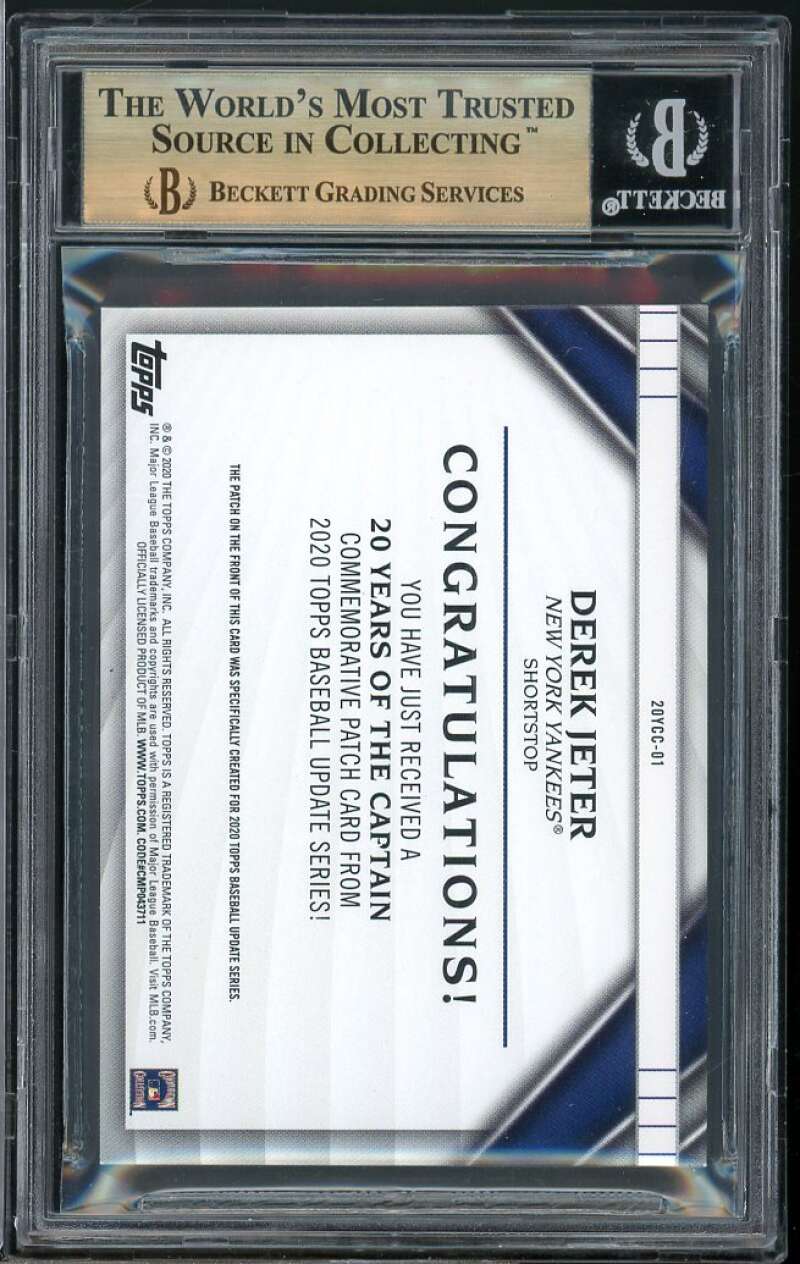 Derek Jeter Card 2020 Topps Update 20 Years Commemorative Patches #1 BGS 9.5 Image 2