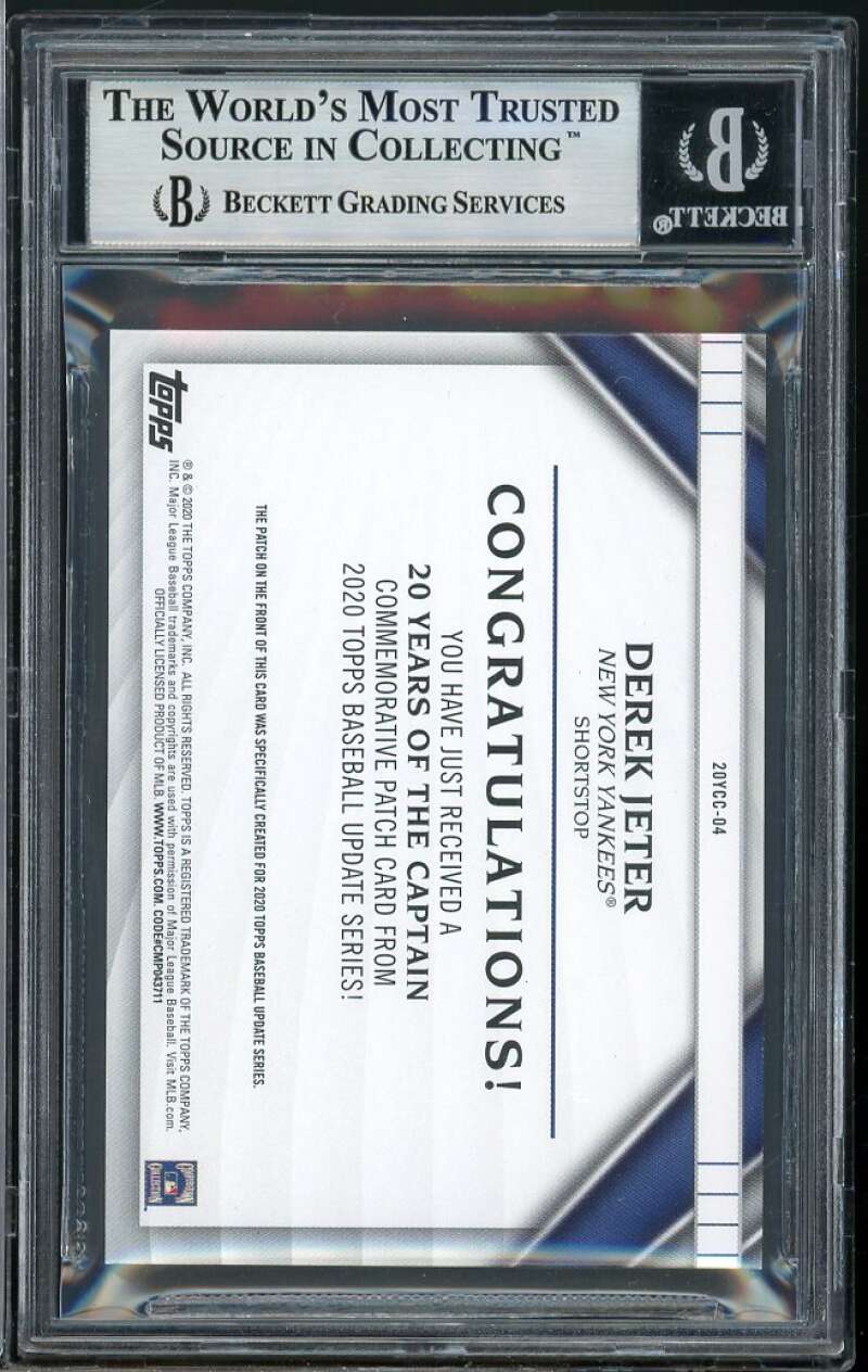 Derek Jeter Card 2020 Topps Update 20 Years Commemorative Patches #4 BGS 9 Image 2
