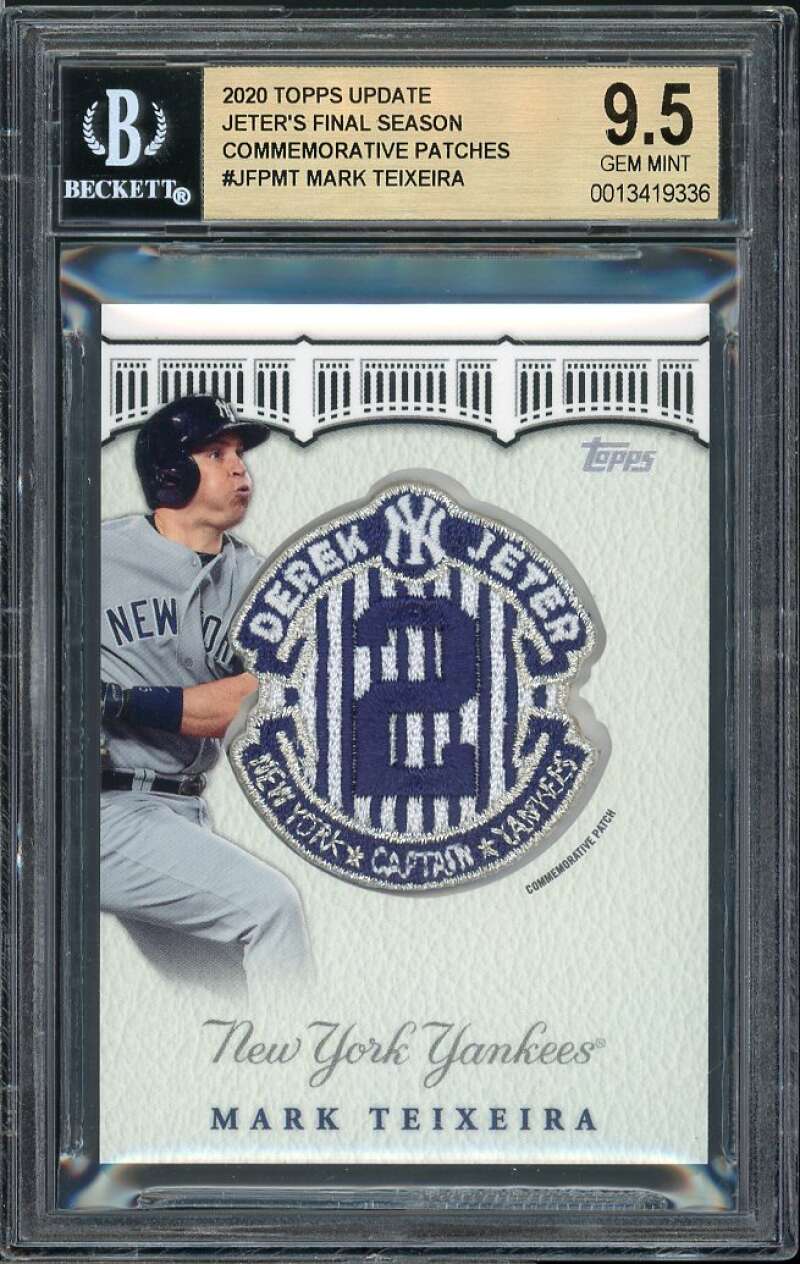 Mark Teixeira Card 2020 Topps Update Jeter's Final Season Patches #JFPMT BGS 9.5 Image 1