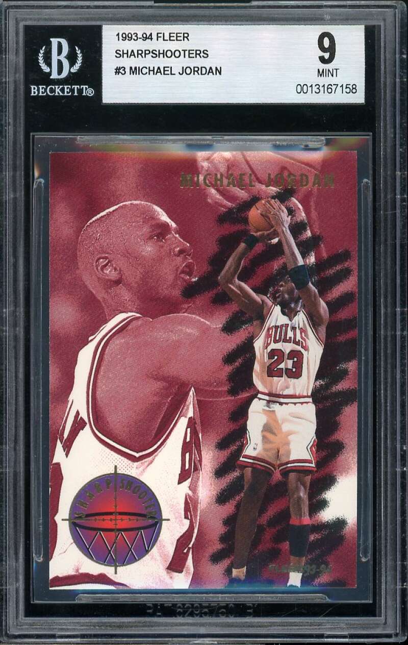 Michael Jordan Card 1993-94 Fleer Sharpshooters #3 BGS 9 Image 1