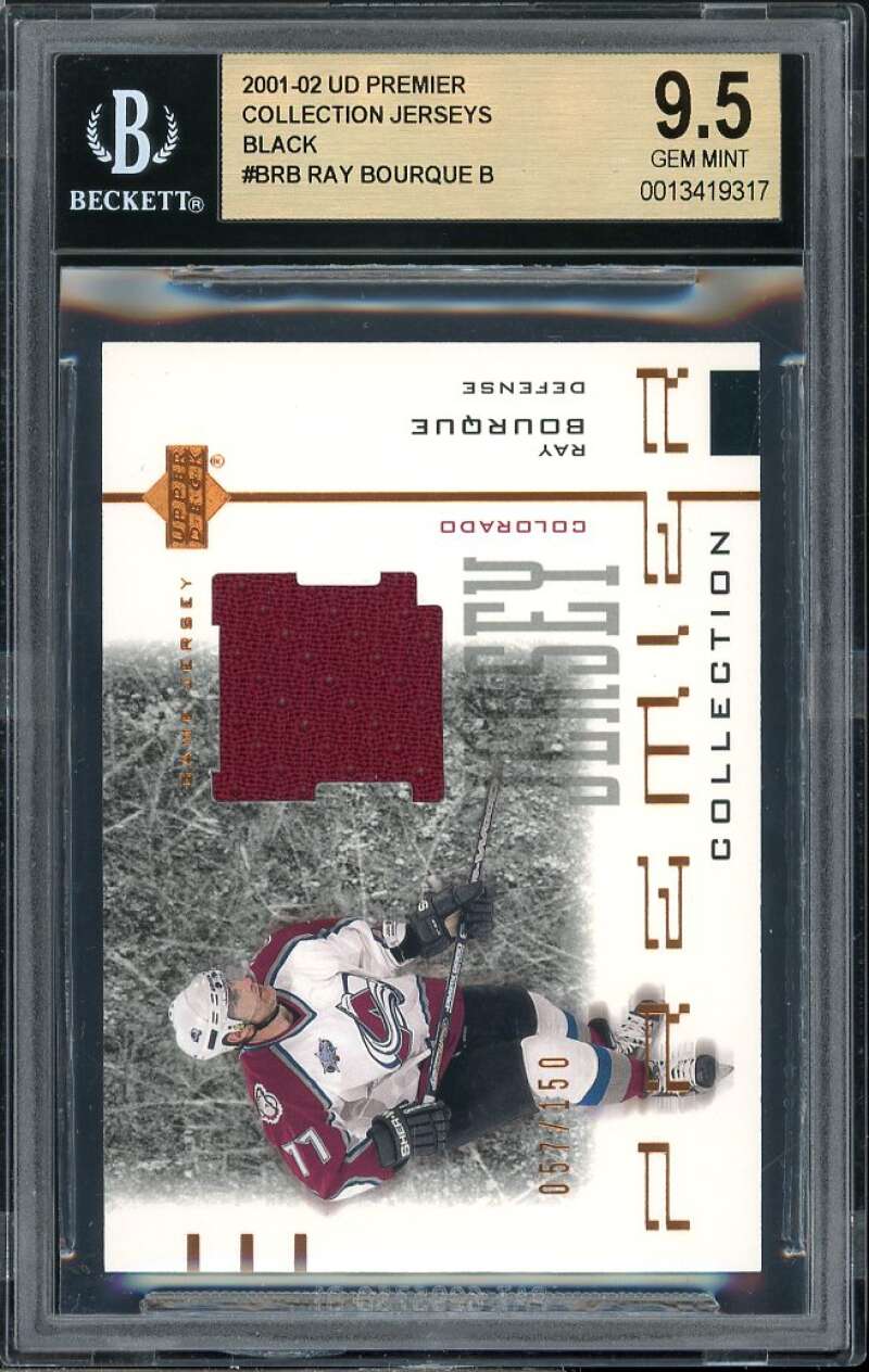 Ray Bourque 2001-02 UD Premier Collection Jerseys Black #BRB (pop 1) BGS 9.5 Image 1