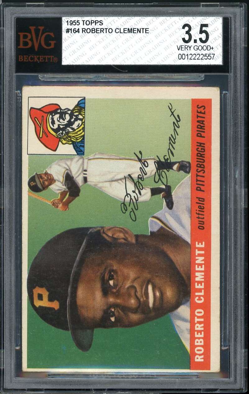 Roberto Clemente Rookie Card 1955 Topps #164 BGS BVG 3.5 Image 1
