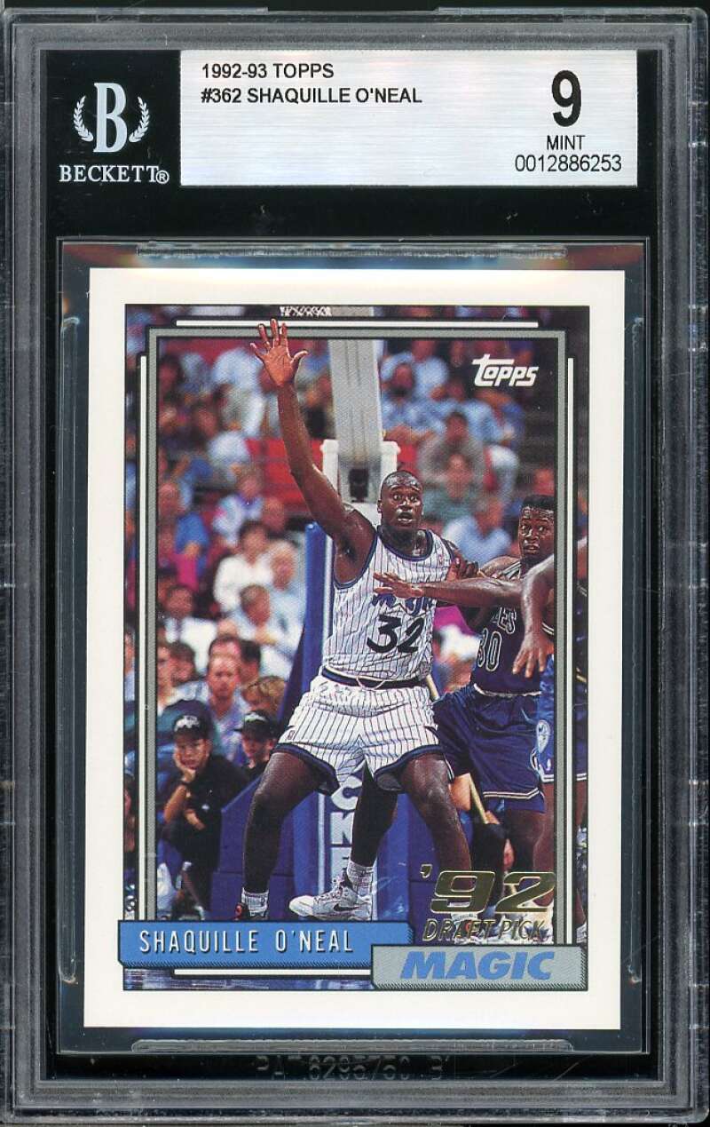 Shaquille O'Neal Rookie Card 1992-93 Topps #362 BGS 9 Image 1
