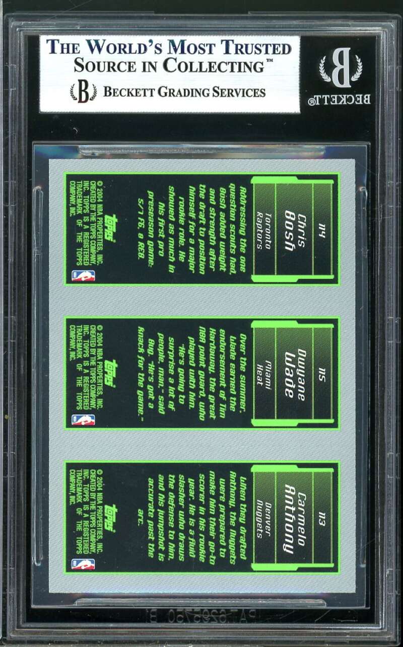 Carmelo / Bosh / Dwyane Wade Rookie Card 2003-04 Topps Rookie Matrix #AWB BGS 9 Image 2