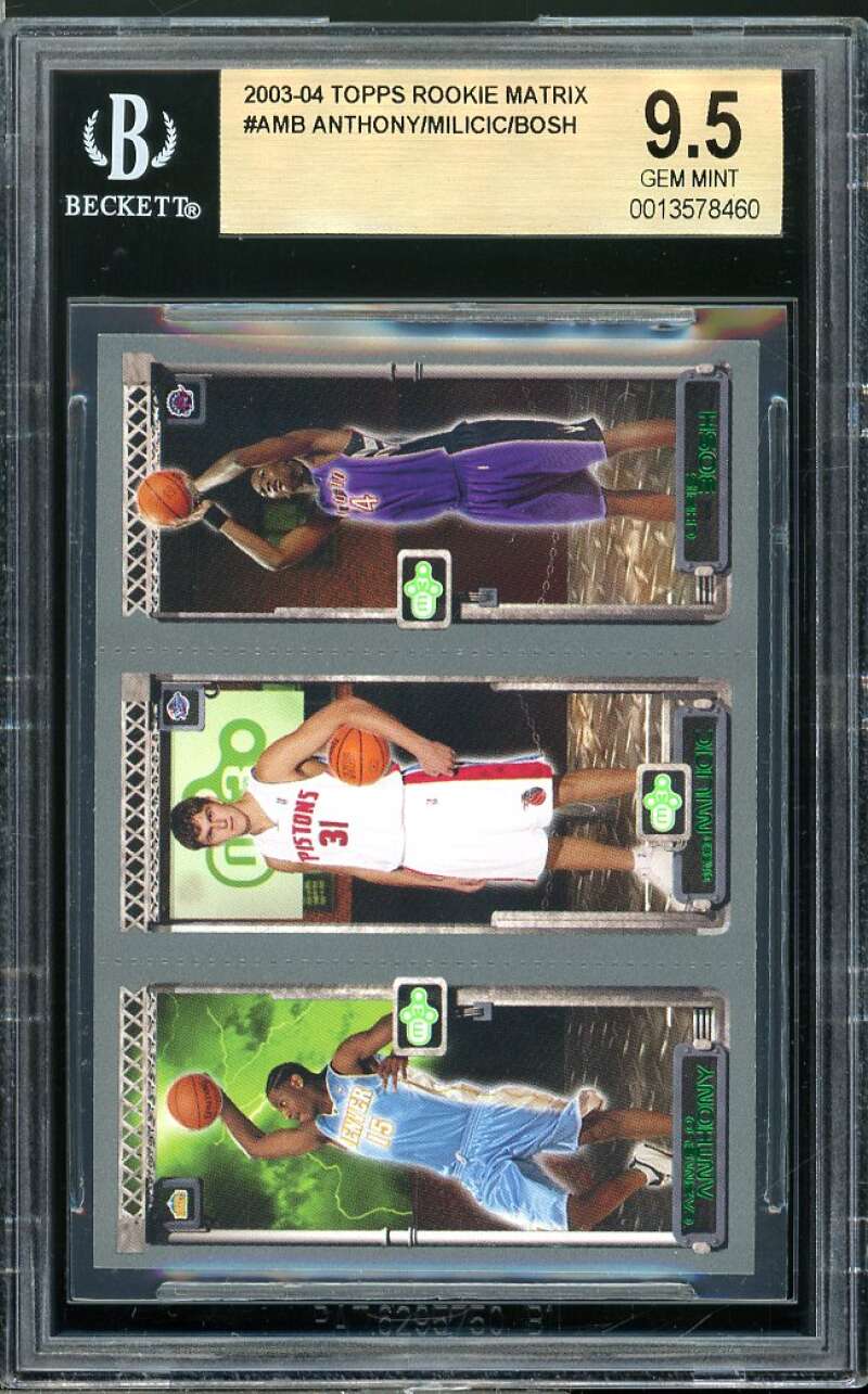Carmelo / Milicic / Dwyane Wade Rookie 2003-04 Topps Rookie Matrix #AMB BGS 9.5 Image 1