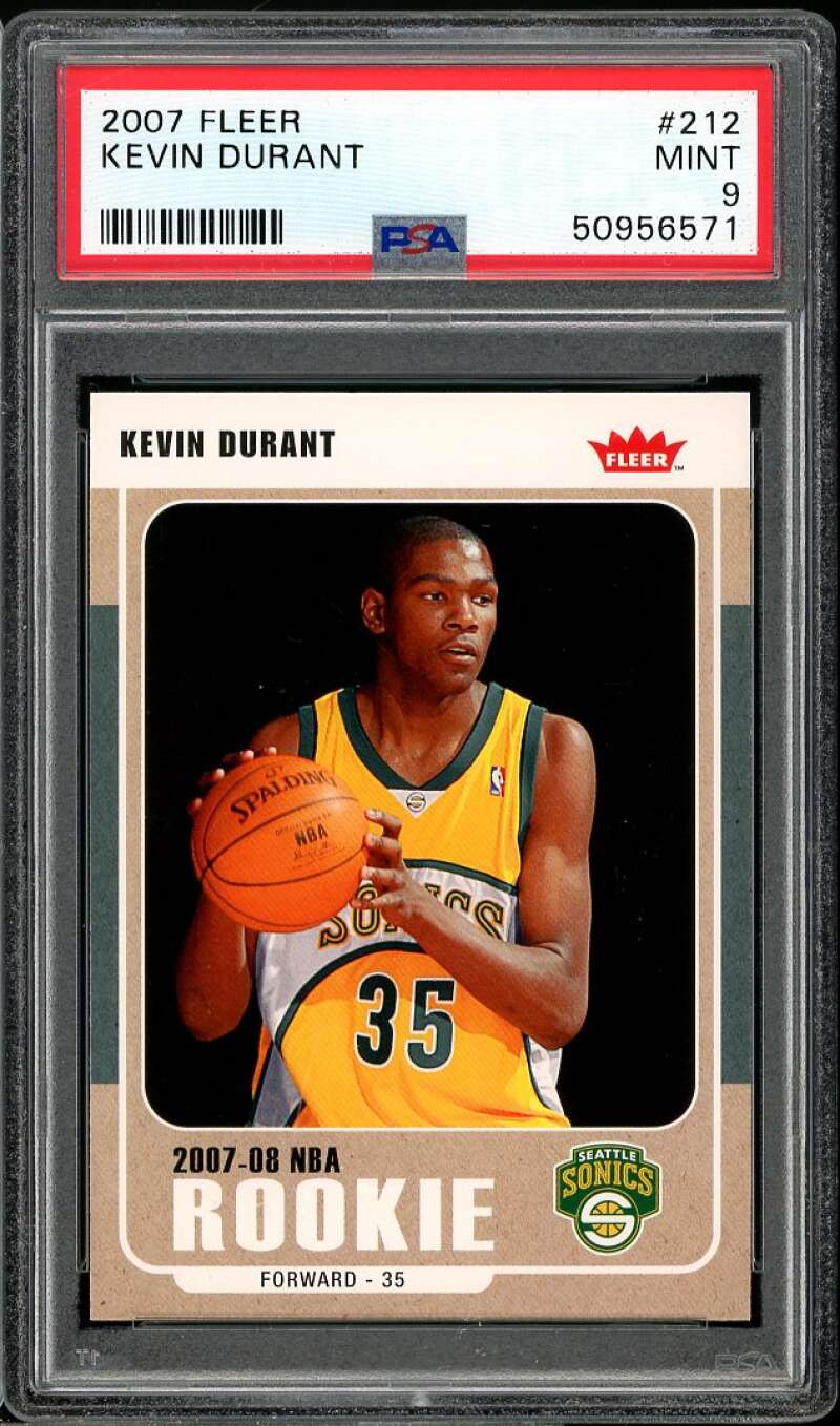 Kevin Durant Rookie Card 2007-08 Fleer #212 PSA 9 Image 1