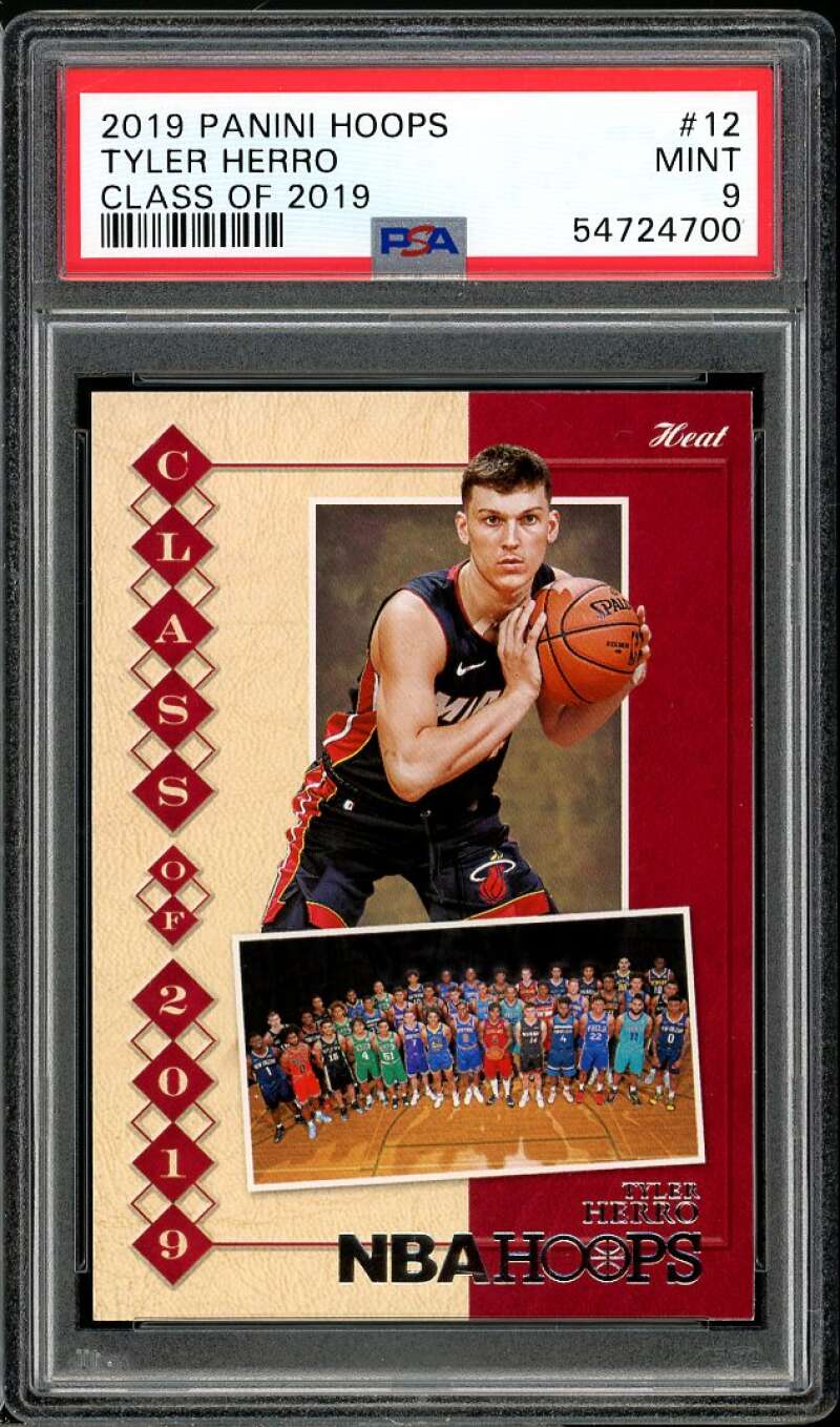 Tyler Herro Rookie Card 2019-20 Panini Hoops Class of 2019 #12 PSA 9 Image 1