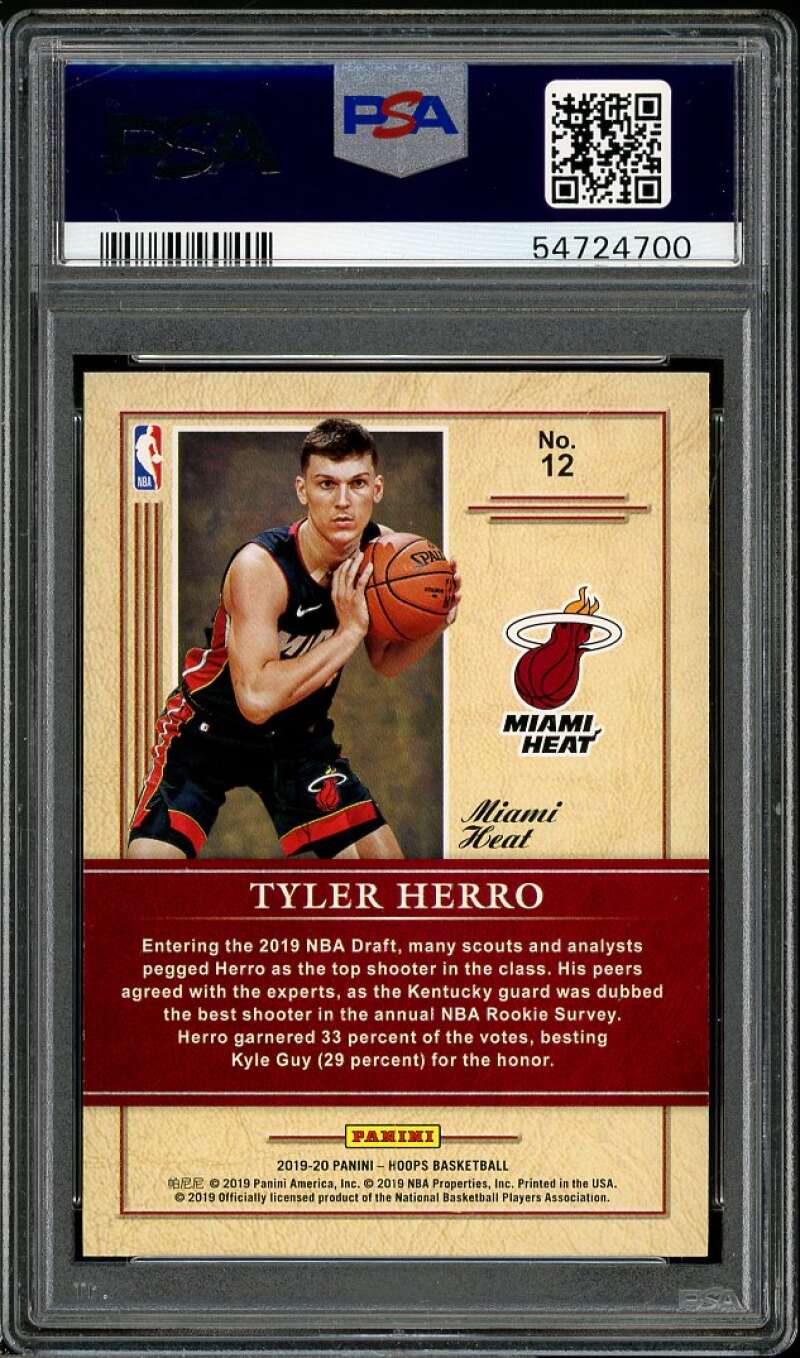 Tyler Herro Rookie Card 2019-20 Panini Hoops Class of 2019 #12 PSA 9 Image 2