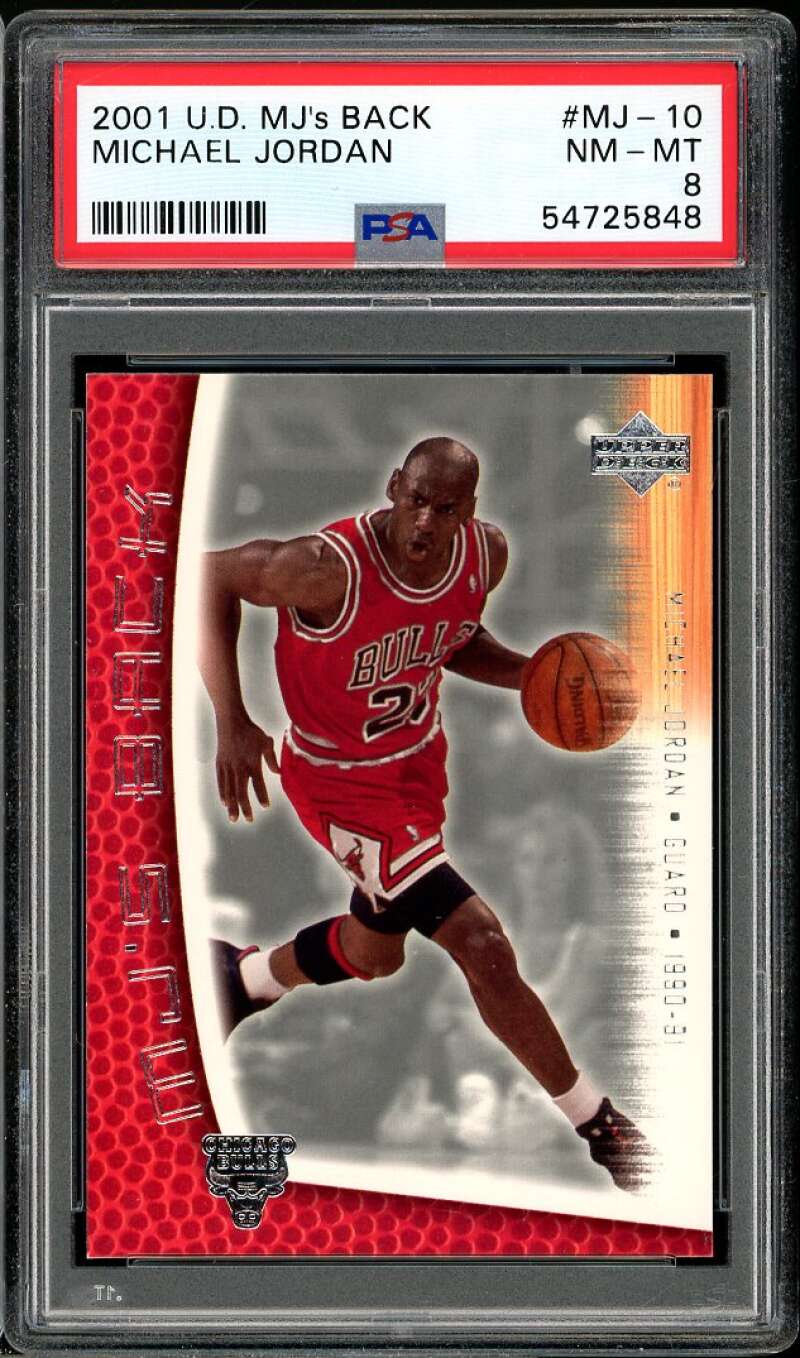 Michael Jordan Card 2001-02 U.D. MJ's Back #MJ-10 PSA 8 Image 1