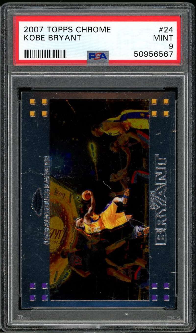 Kobe Bryant Card 2007-08 Topps Chrome #24 PSA 9 Image 1