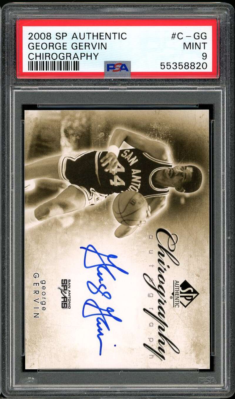 George Gervin Card 2008-09 SP Authentic Chirography #C-GG (pop 1) PSA 9 Image 1