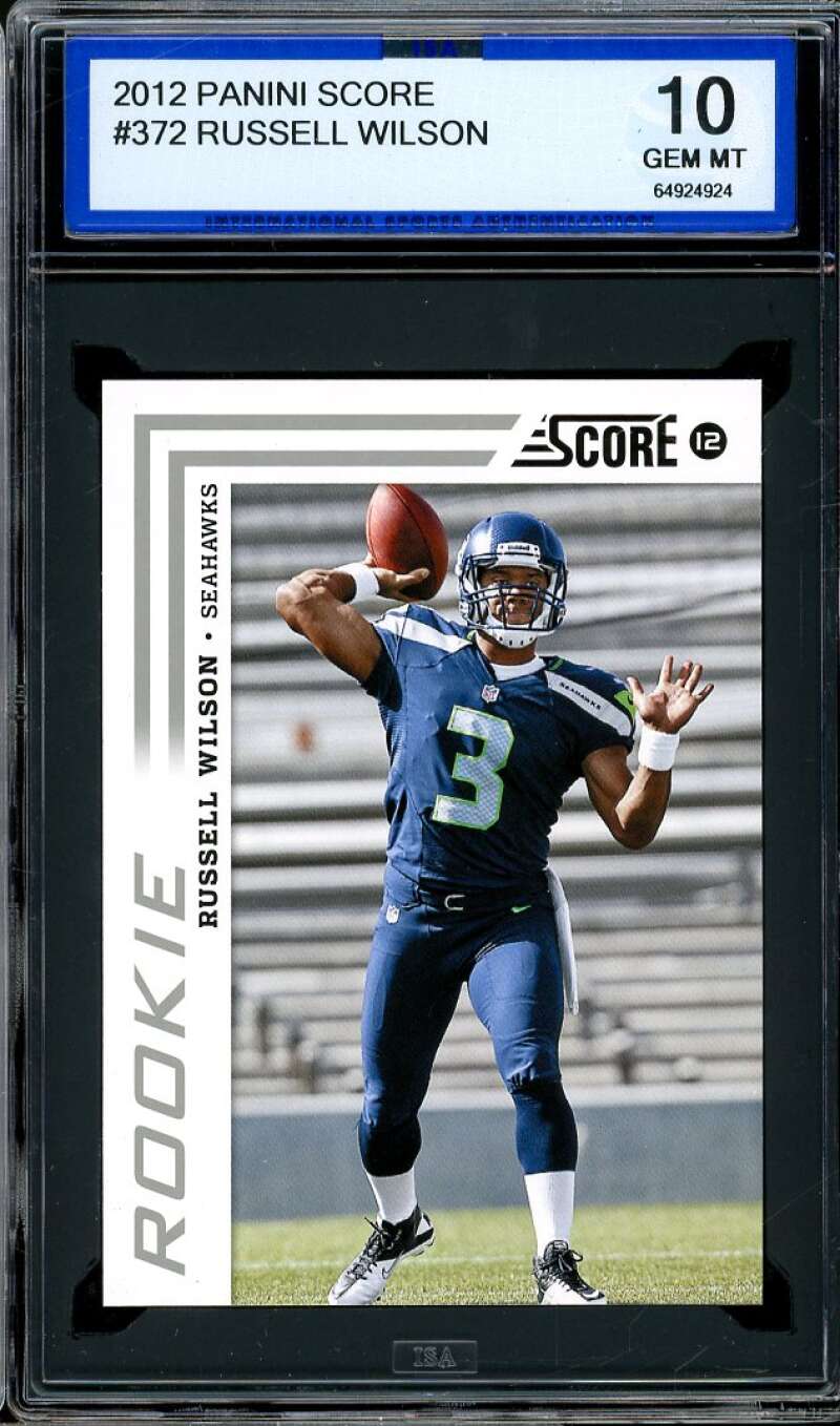 Russell Wilson Rookie Card 2012 Panini Score #372 ISA 10 GEM MINT Image 1