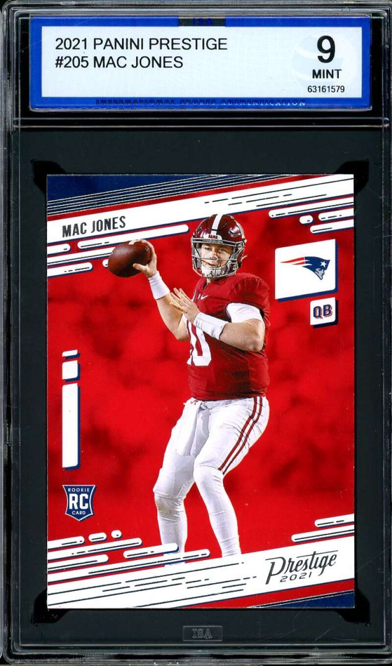 Mac Jones Rookie Card 2021 Panini Prestige #205 ISA 9 MINT Image 1