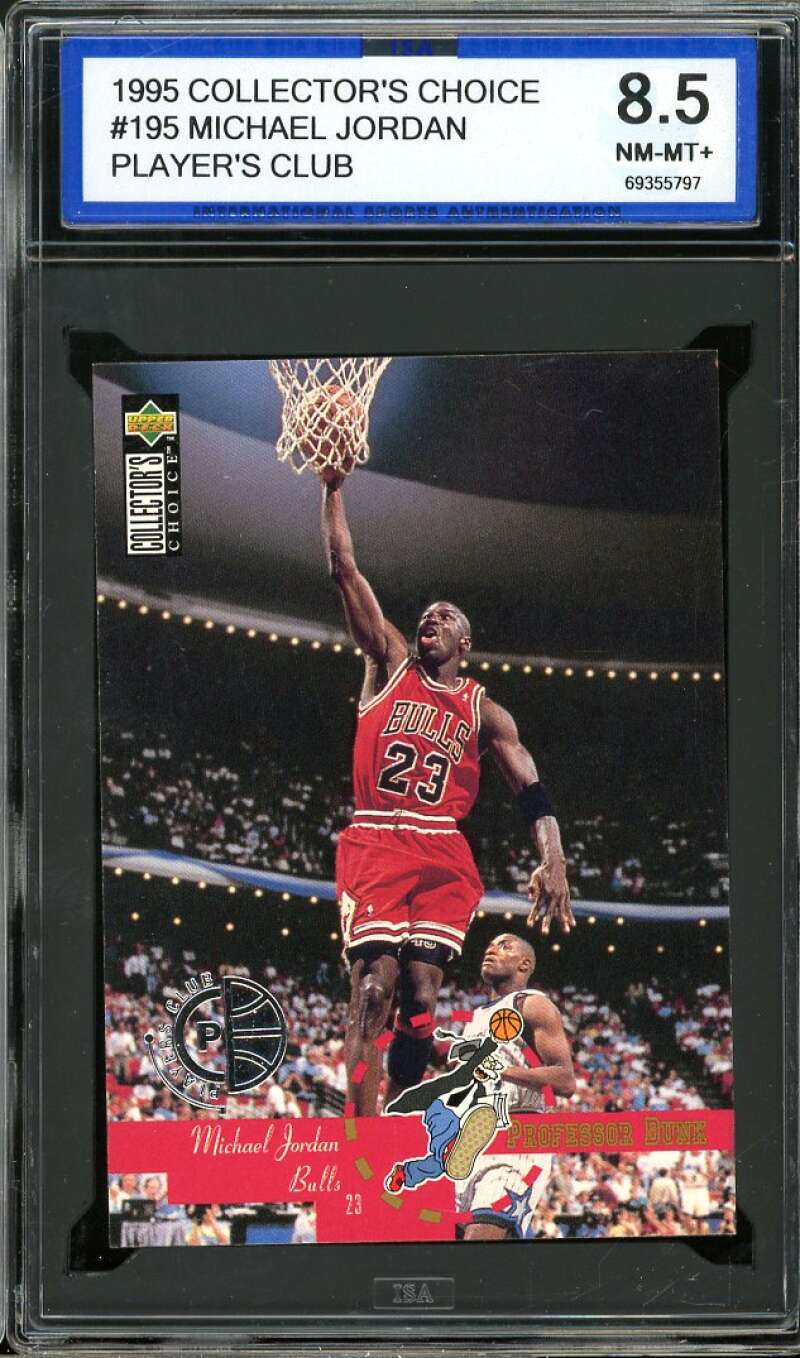 Michael Jordan Card 1995-96 Collector's Choice Player's Club #195 ISA 8.5 NM-MT+ Image 1