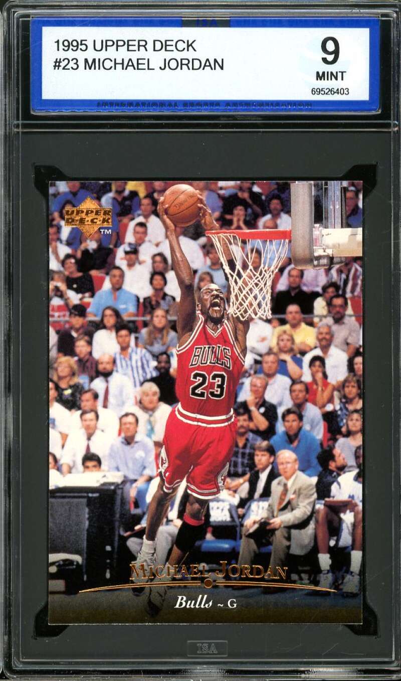 Michael Jordan Card 1995-96 Upper Deck #23 ISA 9 MINT Image 1