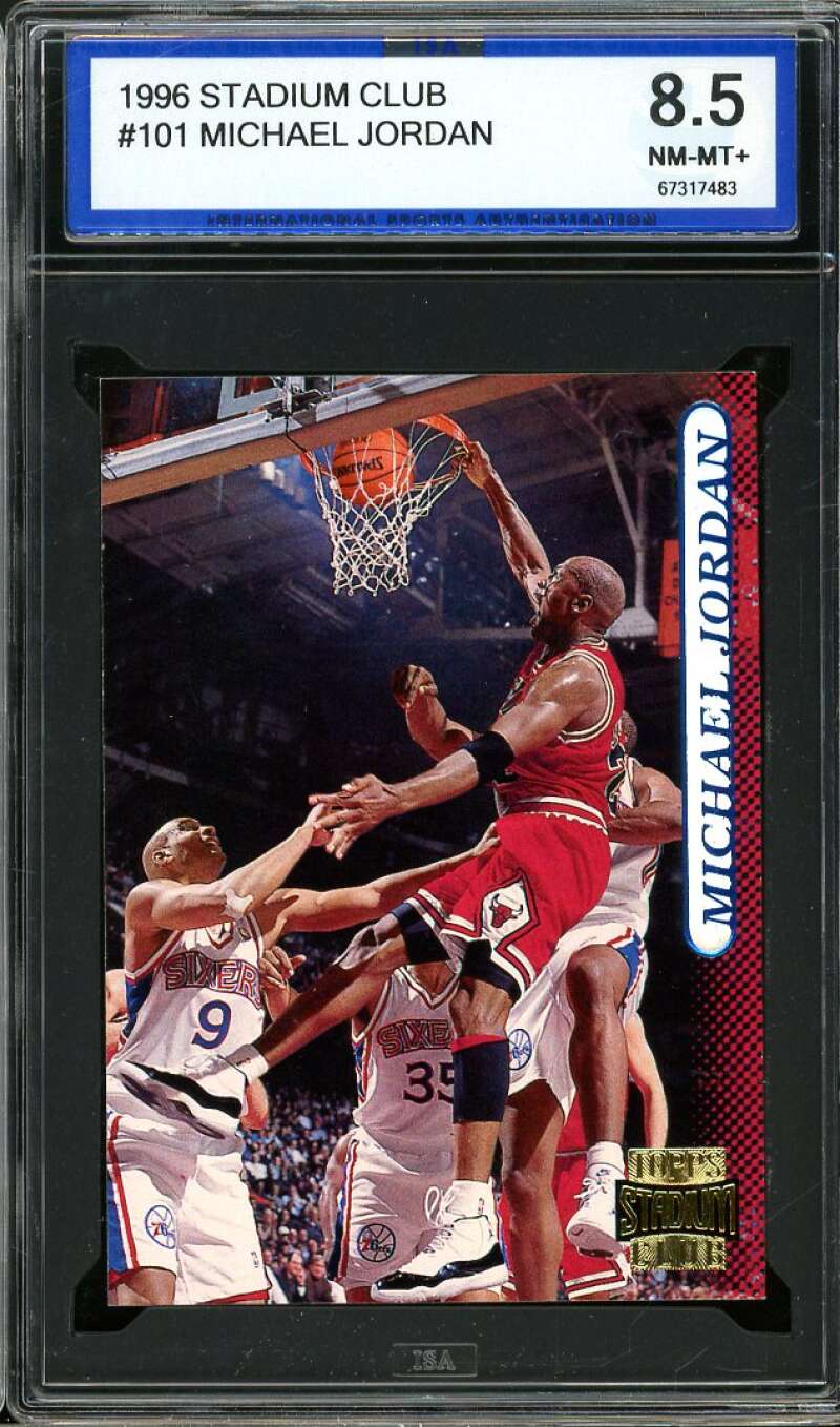 Michael Jordan Card 1996-97 Stadium Club #101 ISA 8.5 NM-MT+ Image 1
