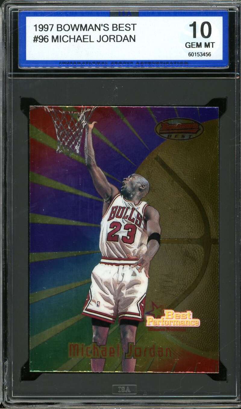 Michael Jordan Card 1997-98 Bowman's Best #96 ISA 10 GEM MINT Image 1